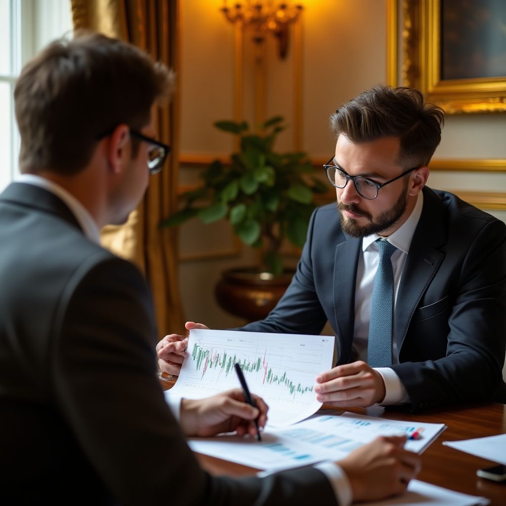 Client consultation meeting with gold investment advisor